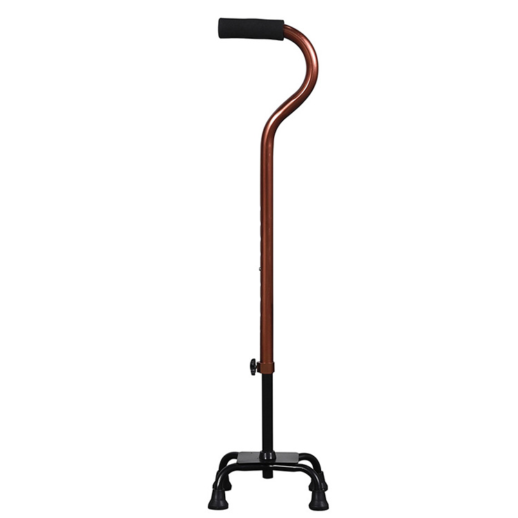 Plaub-legged Adjustable Taug kev Crutches Disabled Walkers Walking Sticks