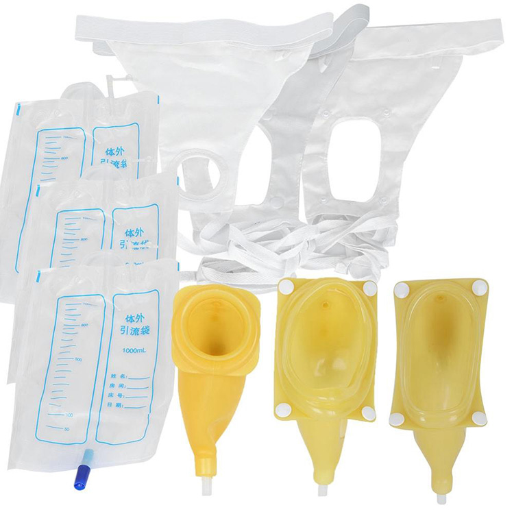 Silicone Urine Collector Bag Adults Urinal with Urine Catheter Bags for Older Txiv neej Poj Niam Laus Toilet Pee